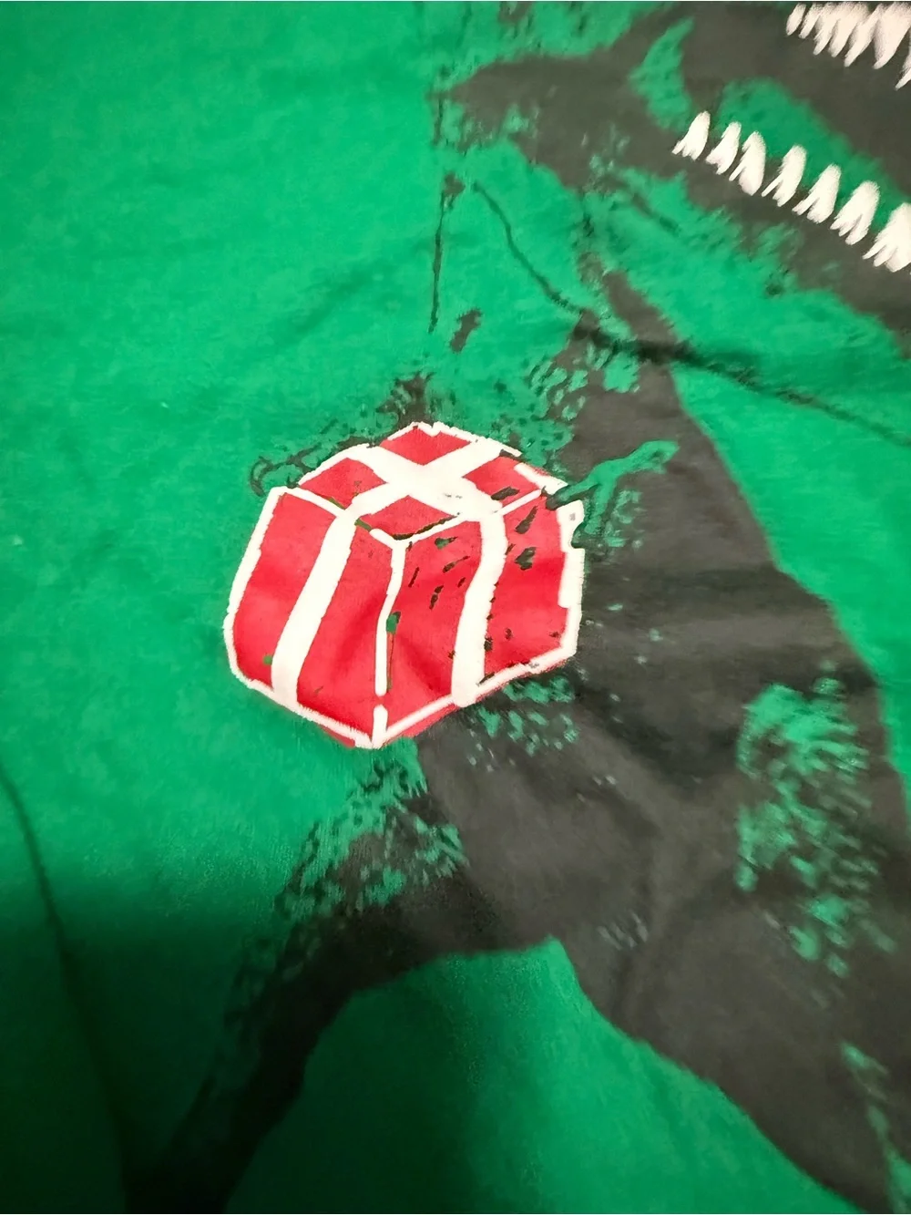 The Children's Place Green Long-Sleeve Dino Holiday Tee